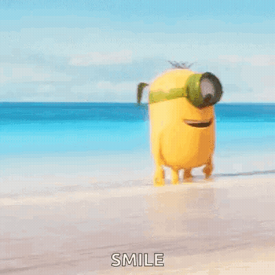 Minion On A Beach Smile GIF