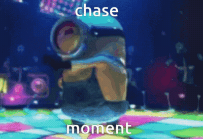 Minion On Dance Floor Saying Chase Moment GIF