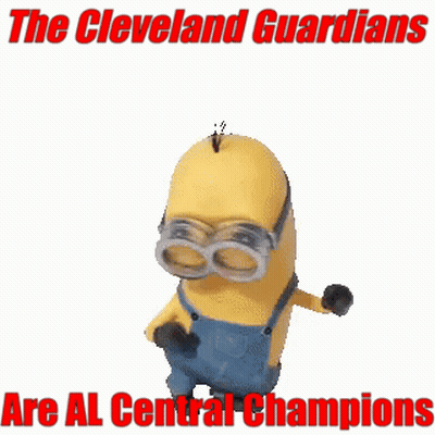 Minion Saying The Cleveland Guardians Are A Central Champions GIF