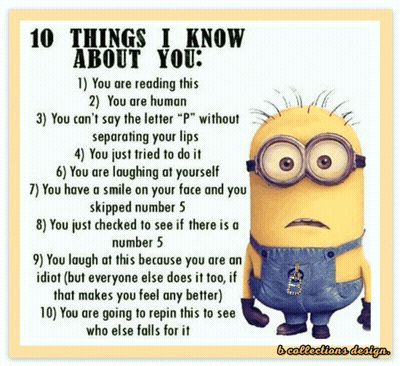 Minion Saying Things I Know About You GIF