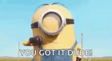 Minion Stuart You Got It Thumbs Up Kid GIF