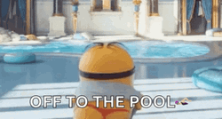 Minion Swimsuit Off To The Pool GIF
