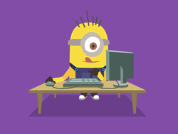Minion Using Computer GIF