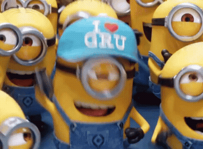 Minion Wearing I Love Dru Hat GIF