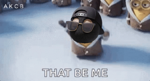 Minion Wearing Sunglasses And Hat That Says That Be Me GIF