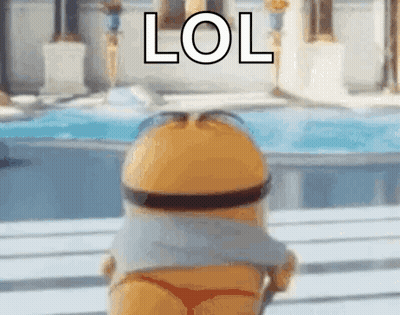 Minion Wearing Thong Saying Lol GIF