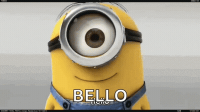 Minion With Big Eye Saying Bello GIF