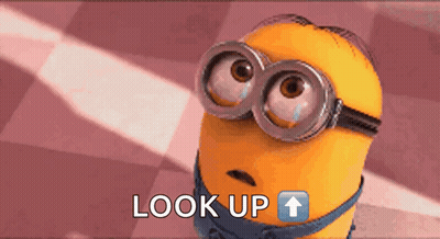 Minion With Tears Saying Look Up GIF