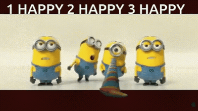 Minions 1 Happy 2 Happy 3 Happy GIF