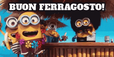 Minions At Bar Buon Ferragosto GIF