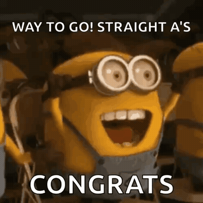 Minions Congratulating Each Other With Congratulations Message GIF