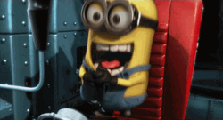 Minions Darwin Driving Spaceship GIF