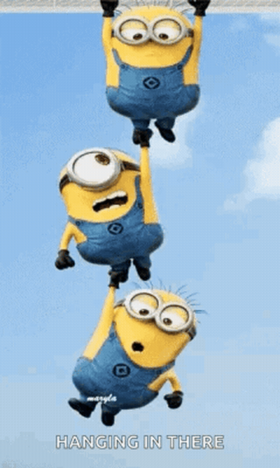 Minions Hanging From Rope GIF