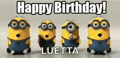 Minions Happy Birthday Luetta GIF