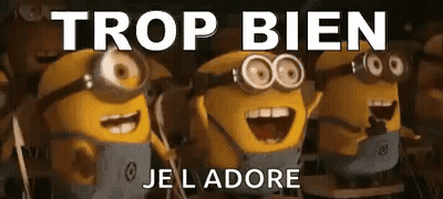 Minions Open Mouths Trop Bien Je L'Adore GIF