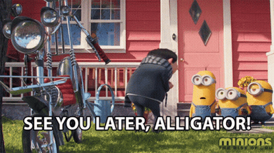 Minions Poster Man In Front Of Red House GIF