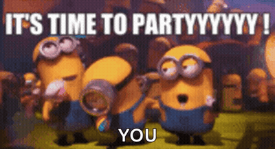 Minions Saying It's Time To Party GIF