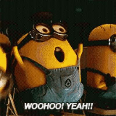 Minions Saying Woohoo Yeah GIF