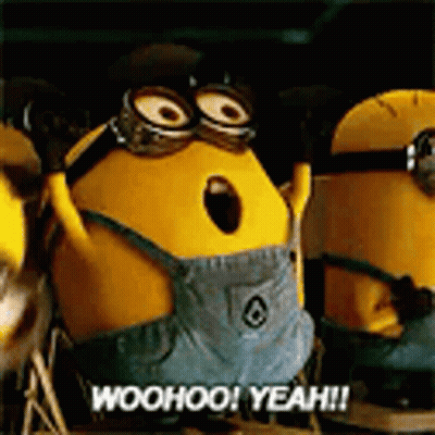 Minions Saying Woohoo Yeah GIF
