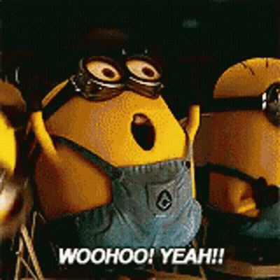 Minions Saying Woohoo Yeah GIF