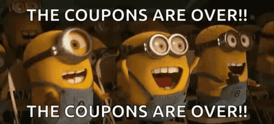Minions Smiling With Coupons Are Over GIF