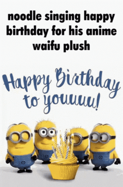 Minions Standing Around Cupcake With Happy Birthday Candles