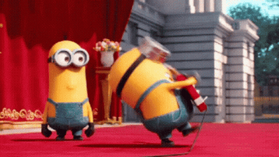 Minions Standing On Red Carpet GIF