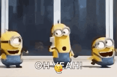 Minions Standing Together GIF