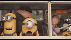 Minions Stuart Shaking Kevin GIF