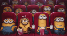 Minions Watching Movie Popcorn Cinema