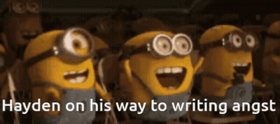 Minions With Hayden On His Way To Writing Angst GIF