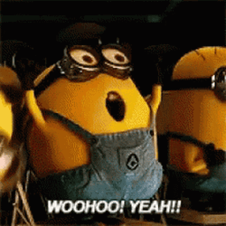 Minions Wooo WooHoo Yeah GIF