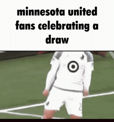 Minnesota United Fans Celebrating Draw With Soccer Player GIF