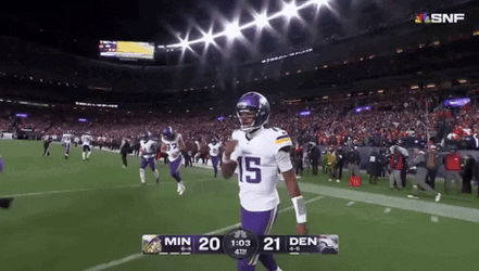 Minnesota Vikings Joshua Dobbs Touching Helmet GIF