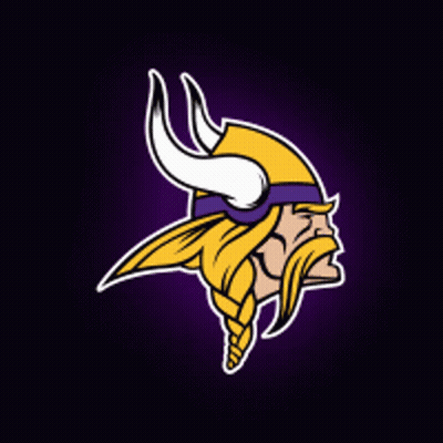 Minnesota Vikings Logo On Dark Purple Background GIF
