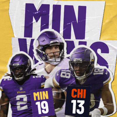 Minnesota Vikings Poster Three Players Holding Footballs GIF
