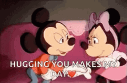 Minnie And Mickey Mouse Cuddling GIF