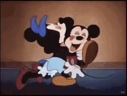 Minnie Kisses Mickey Mouse GIF
