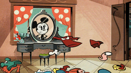 Minnie Mouse Fitting Clothes GIF