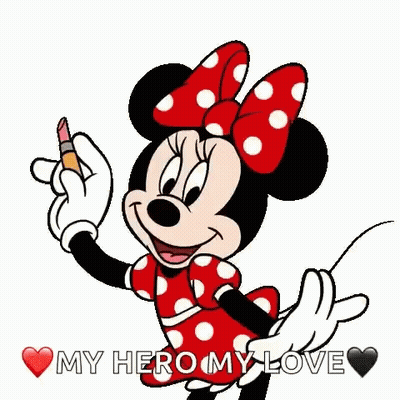Minnie Mouse Holding Lipstick Saying Thank You GIF