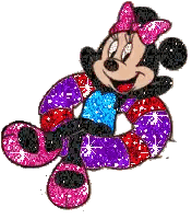 Minnie Mouse Holding Purple And Red A Sticker