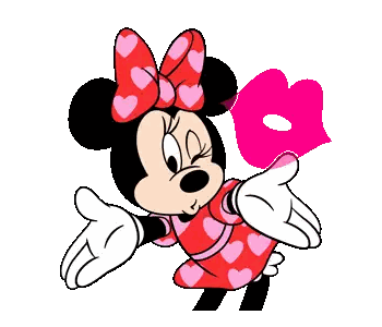 Minnie Mouse In Red And Pink Dress Sticker