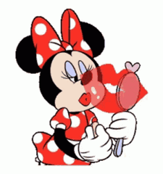 Minnie Mouse Lipstick Time GIF