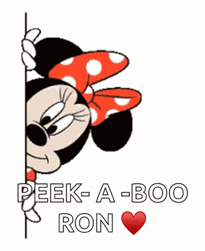 Minnie Mouse Peeking Behind Wall GIF