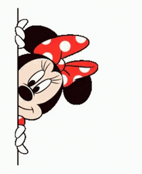 Minnie Mouse Playfully Peeking At You GIF