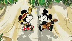 Minnie Mouse Playing Guitar With Mickey Mouse GIF