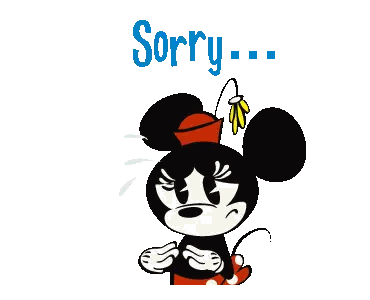 Minnie Mouse Saying Sorry With Flower Sticker