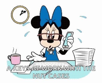 Minnie Mouse Sitting At Desk Holding Pencil GIF