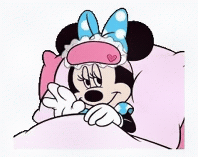 Minnie Mouse Sleeping With Sleep Mask GIF