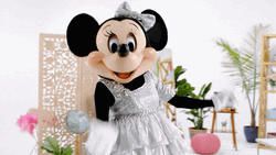 Minnie Mouse Wearing Formal Dress Sends You Kiss GIF